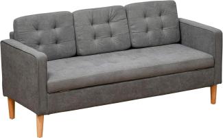 HOMCOM Sofa abnehmbar mit Kissen, aus Gummiholz