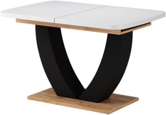 Esstisch Fenaro Weiß/Goldkraft Eiche 120x80 cm ausziehbar Vicco