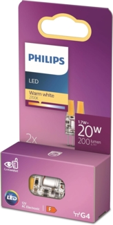 Philips LED Standard Brenner, Ersatz für Halogen 20W, G4 Sockel, warmweißes Licht 2700K, Doppelpack, neue Generation