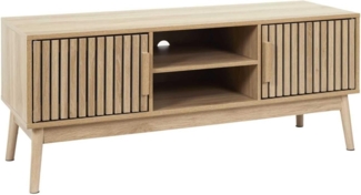 HOME DECO FACTORY, HD0088, Niedriges TV-Gerät, Modell Klaus, Natural Crush Collection, Zeitgenössische Möbel, Möbel, TV-Gerät, 117 x 48 x 40 cm, Braun