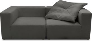 DOMO. collection Sofa 800013, 2-Sitzer Garnitur, rechteckig, gepolsterte Rückenlehne, Modul-Element, 2er Couch, Polsterganitur, 216 x 108 x 69 (BxTxH), grau