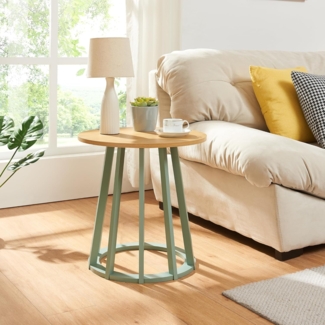 Beistelltisch Lensuu 48xØ48 cm Pastellgrün/Eiche [en. casa]