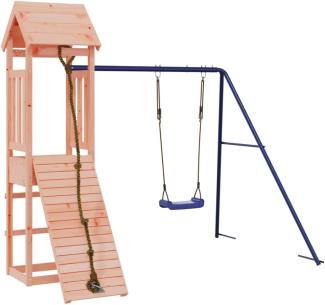 Spielturm mit Kletterwand Schaukel Massivholz Douglasie