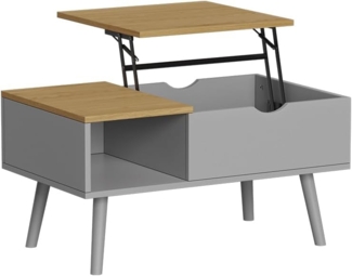 Couchtisch Stora Grau 76 x 45 cm mit Liftfunktion Vicco