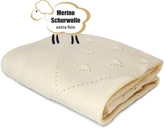 Sonnenstrick Babydecke Kuscheldecke und Schmusedecke aus 100% Merino Wolle extra fine