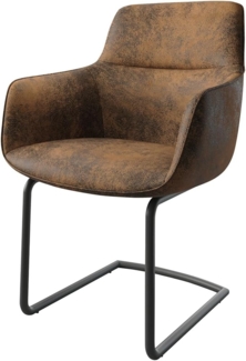 Schwingstuhl Pejo-Flex Braun Antik Freischwinger rund Schwarz