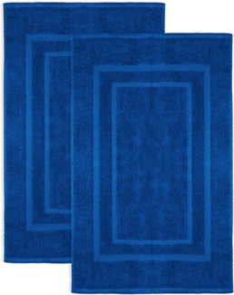 NatureMark 2er Pack Badvorleger Badematte | Premium Qualität | 100% Baumwolle | 50x80 cm | Duschvorleger Duschmatte Doppelpack | Farbe: Royal blau