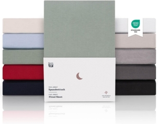 Blumtal Premium Topper Boxspringbett Spannbettlaken 140x200 - Superweiches 100% Baumwolle Spannbetttuch, bis 15cm Topperhöhe, Sommergrün