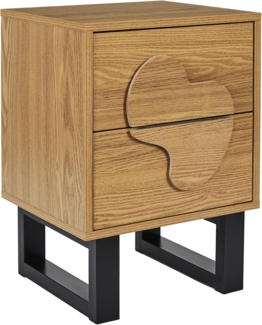 HOME DECO FACTORY, HD0432, Moderner Calypso-Nachttisch mit praktischer Schublade, Elegantes und vielseitiges Design, ideal für Schlafzimmer oder Wohnzimmer, Maße 40 x 55 x 35 cm, Farbe Braun Schwarz