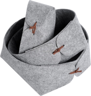 Libaro Badorganizer Aufbewahrungsbox stapelbar Ordnungsboxen Aufbewahrungskorb Stoff grau (3er-Set), Aufbewahrung Deko Ordnungsboxen Aufbewahrungskorb Filz