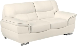 Vente-unique - Ledersofa 2-Sitzer - Elfenbein - THIBAULT