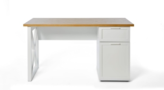 Jahnke Schreibtisch Chalet D 140 Montana Eiche/Weiss