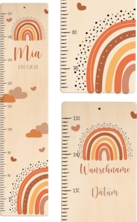 KIDSMOOD - Messlatte für Kinderzimmer Personalisiert, 70-140 cm - Messlatte Kinder Holz personalisiert Mit Namen für Baby- & Kleinkinderzimmer - Individuelles Geschenk für Kinder und Babys zum Geburt