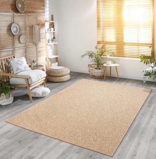 the carpet Teppich Kansas, rechteckig, Höhe: 1 mm, moderner robuster In und Outdoor Teppich Jute Look