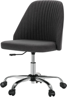 SURFOU Ergonomischer Burossessel - Entarmierter Design mit Stoff, passgenaues Sitz für erhöhte Bequemlichkeit, höhenverstellbar und 360° Drehfähigkeit, dunkelgrau