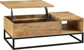 riess-ambiente Couchtisch MAKASSAR FUNCTION 110cm beige – höhenverstellbar, Massivholz, Metall (Einzelartikel, 1-St), Sofatisch mit Liftfunktion – ideal für multifunktionale Wohnzimmer