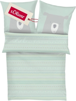 s.Oliver Babybettwäsche Bettwäsche BÄR, Grün, Baumwolle, Baumwolle
