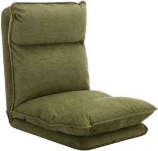 Vente-unique - Sessel mit einstellbarer Schlaffunktion - melierter Stoff - Grün - MURTERA