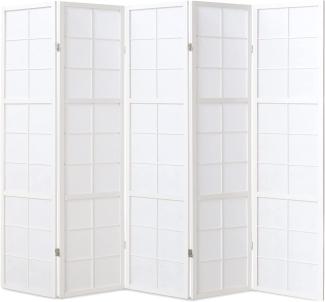 5fach Paravents Paravent Raumteiler Shoji weiß