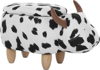 Beliani Pouf pet with storage black and white COW