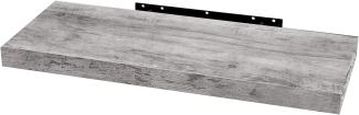 WOLTU Wandboard Wandregal CD DVD Regal Bücherregal Schweberegal Holz Board 100x22. 9x3. 8cm grau Eiche für Büro, Wohnzimmer, Schlafzimmer, Küche RG9317grei