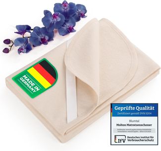 Blumtal Molton 2er Set Matratzenschoner 70x140 Baby - 100% Baumwolle, Atmungsaktive Premium Matratzenauflage, Natur