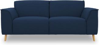 DOMO. collection Sofa Jules FK 2, 5 Sitzer, 2, 5er Couch in skandinavischer Optik, mit Federkernpolsterung, Garniur mit Holzfüßen, 193 x 90 x 81 cm (BxTxH), in dunkelblau