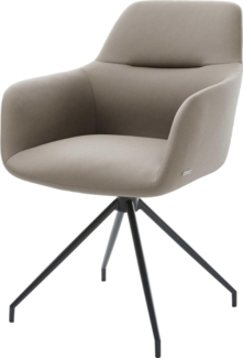 Esszimmerstuhl Pejo-Flex Echt-Leder Schlamm Kreuzgestell konisch Schwarz Taschenfederkern