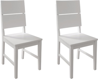 Woodroom Stuhl Kota 2er-Set Hevea massiv lackiert (weiß)