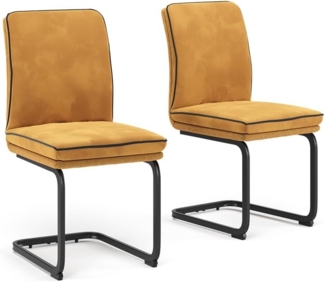 Vicco Freischwinger Gelb 2er Set, Eleganza