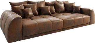 Delife 'Violetta' Big-Sofa, Mirkofaserstoff, 310 x 135 x 62 cm, Braun, ohne Hocker