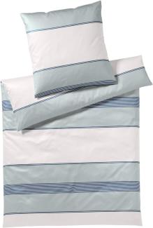 Joop! Mako-Satin Bettwäsche 155x220 Rise mint Streifen 4084-4