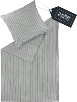 SCHÖNER WOHNEN-Kollektion Bettwäsche SOFT STRIPE Winter Bettwäsche, Baumwolle, 1 teilig, 155x220 cm in Grau