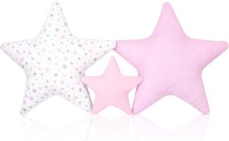 Amilian® Set 3 x Kissen Stern Sternchen Dekokissen Kuschlig Flauschig ca. 60 cm/ 28cm (SET26)