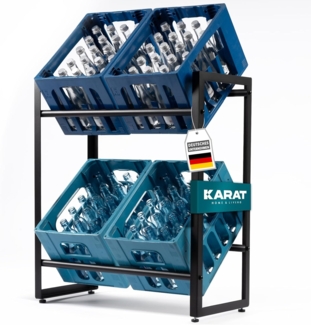 KARAT Getränkekistenregal für 4 Kisten - stabiles & platzsparendes Getränkeregal inkl. Montagematerial - Kistenregal aus Metall - Lagerregal für Getränke - Kenji