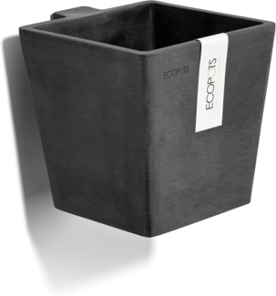 ECOPOTS Blumentopf Manhattan Wall 15 Dunkelgrau, für innen und außen: frostsicher, bruchsicher und lichtbeständig