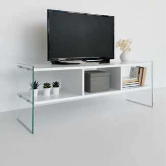 Dmora TV-Schrank Algorab 120 x 35 x 45 cm Weiß 2 Regale 3 Fächer