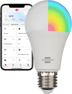 Brennenstuhl LED-Leuchtmittel Connect WiFi SB 810, E27, Farbwechsler, SmartHome-fähig, mit Timer