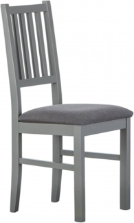 Dmora 2er Set Stühle, aus grau lackiertem Massivholz, mit gepolsterter Rückenlehne, 42 x 47 x 95 cm