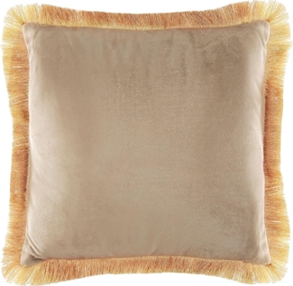 Kissen 2er Set Ohne Muster POTHOS Samtstoff 45 x 45 cm Beige