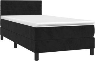 vidaXL Boxspringbett mit Matratze & LED Schwarz 100x200 cm Samt 3134449