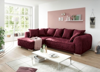 Bega Ecksofa SENTINA L-Sofa Stoff Samtoptik violett inkl. Kissen