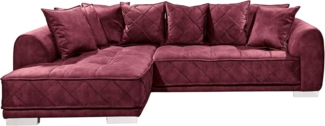 Bega Ecksofa SENTINA L-Sofa Stoff Samtoptik violett inkl. Kissen
