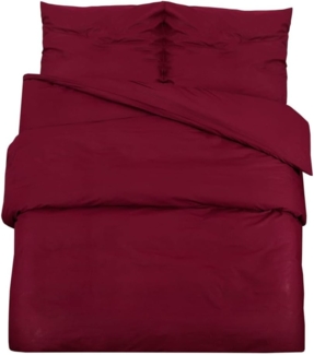 vidaXL Bettwäsche-Set Bordeauxrot 155x220 cm Baumwolle 136183