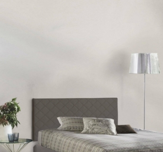 Talamo Italia - Cleo-Queensize-Bett, an der Wand montiertes Kopfteil aus Öko-Leder, 100 % Made in Italy, geeignet für ein Queensize-Bett, 130x60 cm, taubengrau