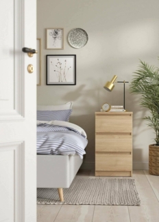 Dmora - Kommode Ameline, Mehrzweckkommode, Schlafzimmerkommode, Schrank mit Schubladen, 50x40 h70 cm, helle Eiche