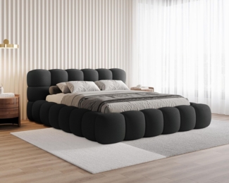 Chilly Möbel Polsterbett Stone Schwarz Bouclé Stoff 200x200 cm mit Stauraum Quelle 100