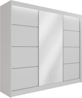 ALTDECOR Schiebetürenschrank PAOKI (Kleiderschrank Aluminium-Leisten, Spiegel, Led)