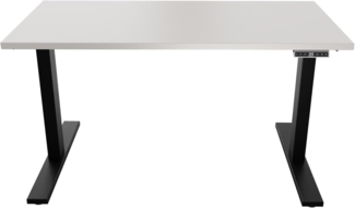 Höhenverstellbarer Schreibtisch E-WonderTech, EWT251206007, Platte 007 lichtgrau Gestell 333 schwarz,H 630-1280 x B 1200 x T 600