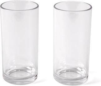 Bo-Camp Glas 2er Set Longdrink Gläser Polycarbonat, Polycarbonat, Camping Wasser Trink Glas 300 ml